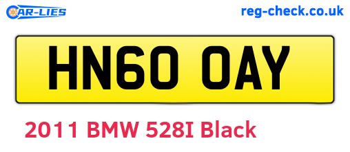 HN60OAY are the vehicle registration plates.