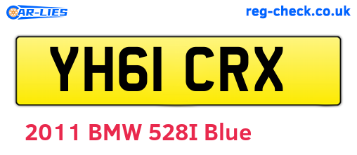 YH61CRX are the vehicle registration plates.