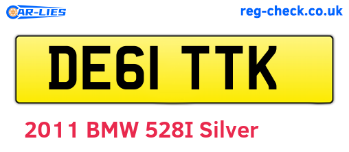 DE61TTK are the vehicle registration plates.