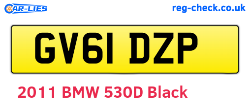 GV61DZP are the vehicle registration plates.