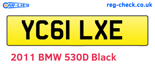 YC61LXE are the vehicle registration plates.