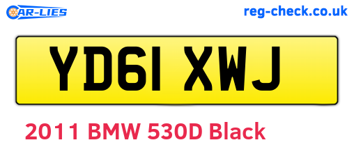 YD61XWJ are the vehicle registration plates.