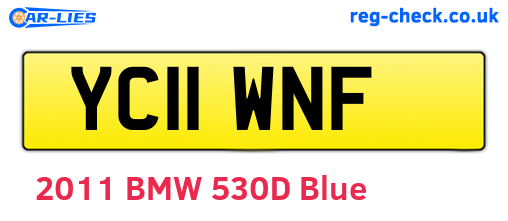 YC11WNF are the vehicle registration plates.