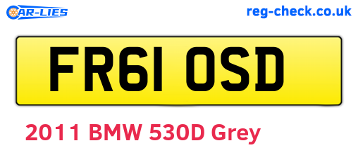 FR61OSD are the vehicle registration plates.