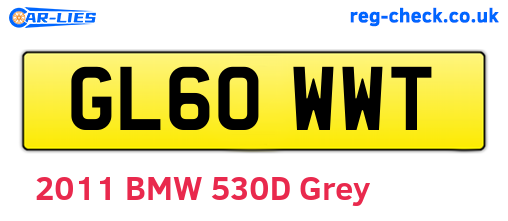 GL60WWT are the vehicle registration plates.