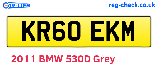 KR60EKM are the vehicle registration plates.
