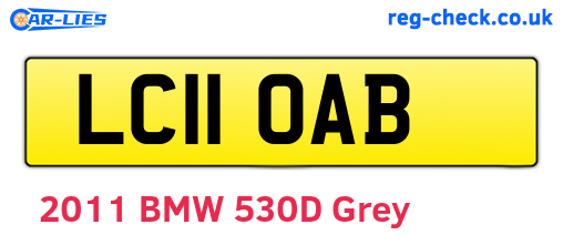 LC11OAB are the vehicle registration plates.