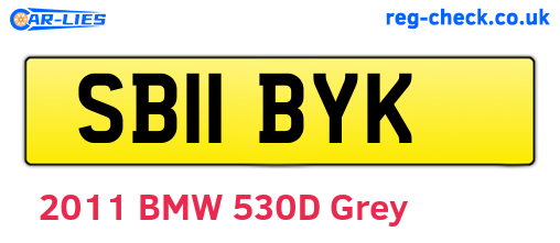 SB11BYK are the vehicle registration plates.