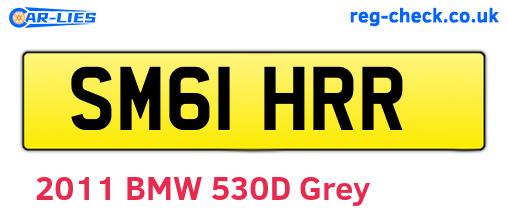 SM61HRR are the vehicle registration plates.