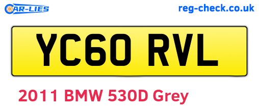 YC60RVL are the vehicle registration plates.