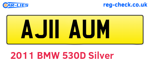 AJ11AUM are the vehicle registration plates.