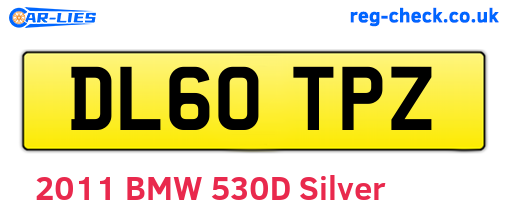 DL60TPZ are the vehicle registration plates.
