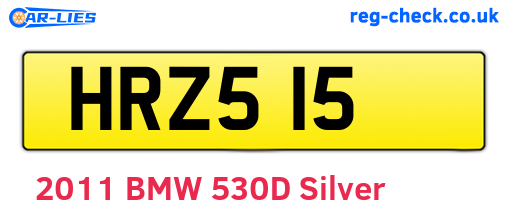 HRZ515 are the vehicle registration plates.