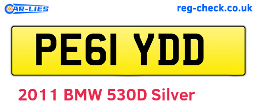 PE61YDD are the vehicle registration plates.
