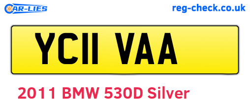 YC11VAA are the vehicle registration plates.