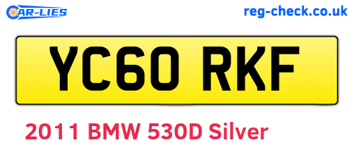 YC60RKF are the vehicle registration plates.