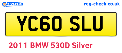 YC60SLU are the vehicle registration plates.