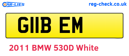 G11BEM are the vehicle registration plates.