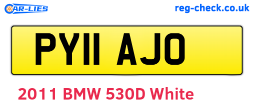 PY11AJO are the vehicle registration plates.