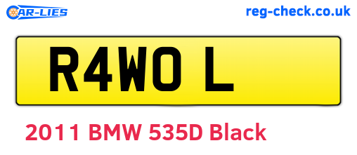 R4WOL are the vehicle registration plates.
