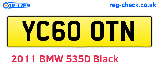 YC60OTN are the vehicle registration plates.