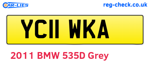 YC11WKA are the vehicle registration plates.