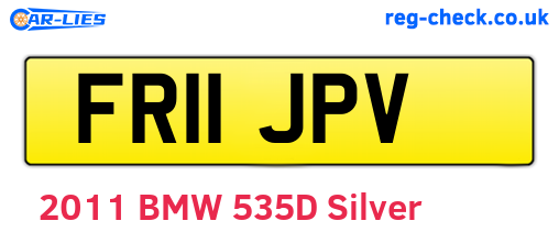 FR11JPV are the vehicle registration plates.