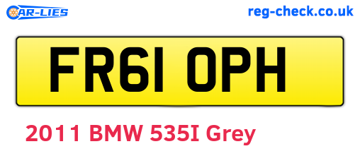 FR61OPH are the vehicle registration plates.