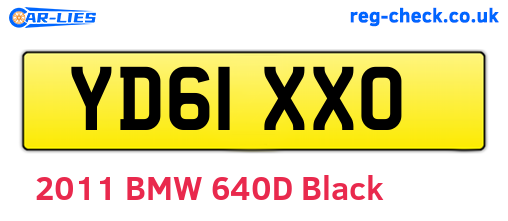 YD61XXO are the vehicle registration plates.