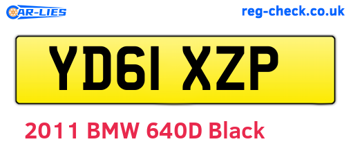 YD61XZP are the vehicle registration plates.