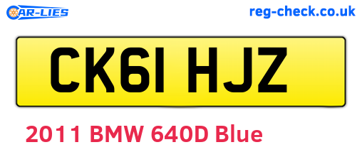 CK61HJZ are the vehicle registration plates.
