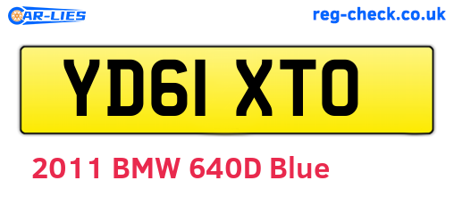 YD61XTO are the vehicle registration plates.