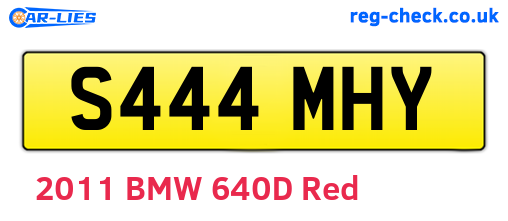 S444MHY are the vehicle registration plates.
