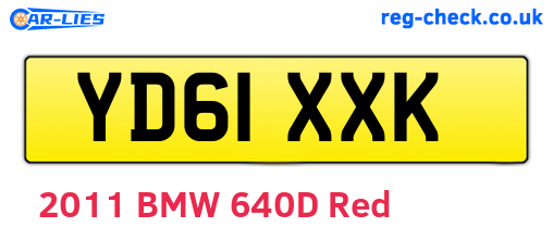 YD61XXK are the vehicle registration plates.