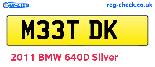 M33TDK are the vehicle registration plates.