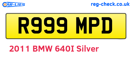 R999MPD are the vehicle registration plates.