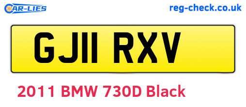 GJ11RXV are the vehicle registration plates.