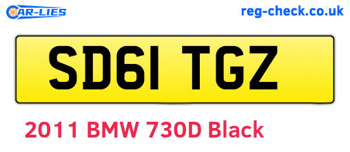 SD61TGZ are the vehicle registration plates.