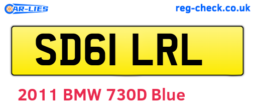 SD61LRL are the vehicle registration plates.