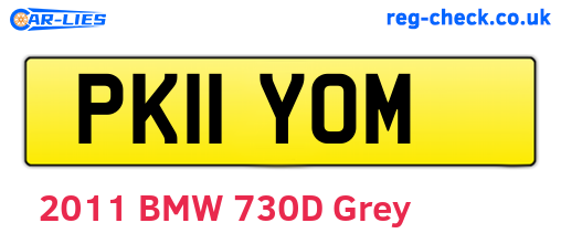 PK11YOM are the vehicle registration plates.