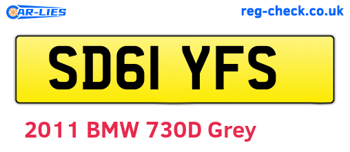 SD61YFS are the vehicle registration plates.