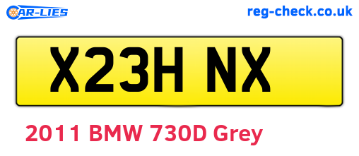 X23HNX are the vehicle registration plates.
