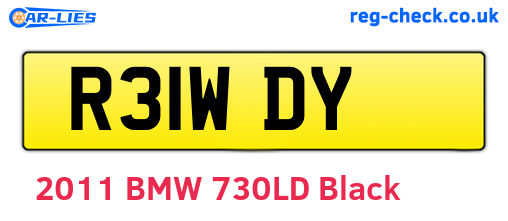 R31WDY are the vehicle registration plates.