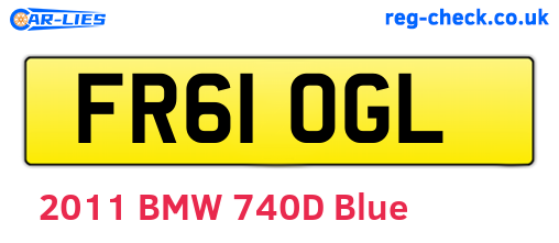 FR61OGL are the vehicle registration plates.