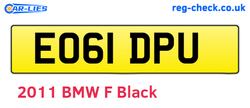 EO61DPU are the vehicle registration plates.