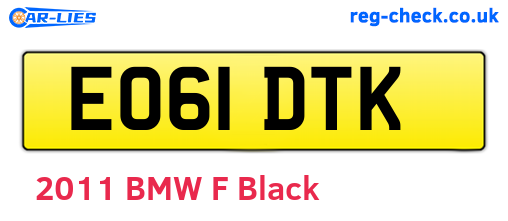 EO61DTK are the vehicle registration plates.