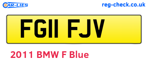 FG11FJV are the vehicle registration plates.