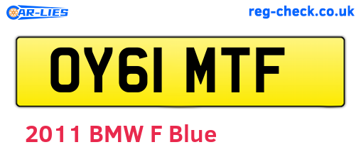 OY61MTF are the vehicle registration plates.