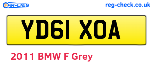 YD61XOA are the vehicle registration plates.