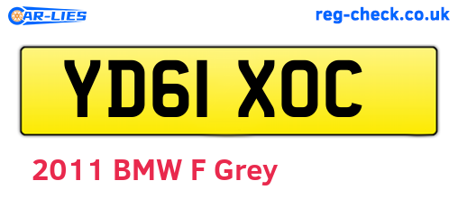 YD61XOC are the vehicle registration plates.